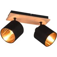 Reality Leuchten LED Deckenstrahler mit Stoffschirm & E14 LEDs, Breite 28cm, dimmbar, LED wechselbar, Warmweiß, Deckenleuchte 2-flammig, Strahler schwenkbar
