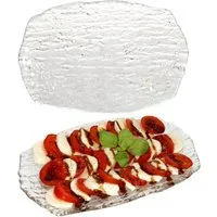 van Well Servierplatte 2er Set St. Tropez Servierplatte Glas rechteckig 25,5 x 17,0 cm, Glas