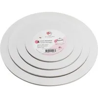 Wenburg Tortenplatte 4er-Set Tortenplatten, Aluminium/Pappe, Cake-Board Tortenteller beidseitig verwendbar Tortenplatte Pappe