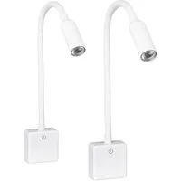 SEBSON LED Steckdosenleuchte 2x LED Steckdosenlampe dimmbar und flexibel - 4W 230lm neutralweiß, LED fest integriert, neutralweiß