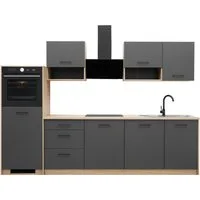 KOCHSTATION Küchenzeile KS-Kolari, Küchenblock Made in Germany, Breite 290 cm, wahlweise mit Hanseatic-E-Geräten