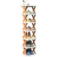 TUWENA Schuhregal Schuhregal Schmal Platzsparendes Schuhregal Standregal mit 7 Ebenen