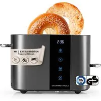 GOURMETmaxx Toaster Toaster 2 Scheiben Kurzschlitz mit Touch-Display, 800 W, 800W anthrazit