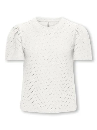 KIDS ONLY - KOGCARLA CATHINKA S/S TOP JRS Cloud Dancer - Gr. - 134/140