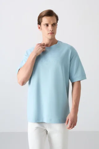 Übergröße Bedrucktes Rundhals-T-Shirt