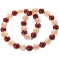 Perlenkette Polaris Perlen Kette 14 mm rosa rot mit Glitzer Effekt