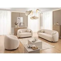 S-Style Möbel Polstergarnitur 3+2+1 Roundi, Bouclé, Luxus & Moderne Kollektion