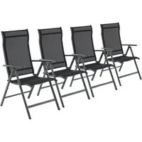 SONGMICS Gartenstuhl Klappstuhl (4 St), 1er/2er/4er Set, klappbar, mit 8-fach verstellbarer Rückenlehne
