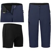 Bergson Fahrradhose VINA Capri Damen 3/4 Radhose 2in1 (mit gepolsterter Innenhose), robust, elastisc