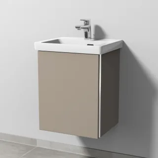 Sanipa 3way Waschtischunterbau zu Villeroy & Boch Subway 3.0 Waschtisch mit 1 Tür, Sandgrau-Matt BS84267