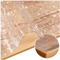 ANRO Tischdecke FLOKY Steine mattiert einseitig 1,5mm Tisch Schutzfolie Geruchsneutral (Rolle 1-tlg, eine Folie), Pflegeleicht 90x100cm Prägung mit Motiv Weiß