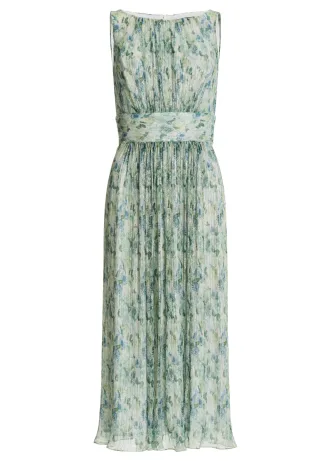SWING - Cocktailkleid aus bedrucktem Plissee Jersey pistachio green/multi - Gr. - 44