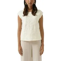 s.Oliver BLACK LABEL Paillettenshirt mit floralen Applikationen, pflegeleicht, taillierte Passform