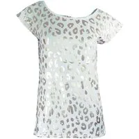 Passioni T-Shirt mit Leopardenmuster aus Goldmetallicfolie