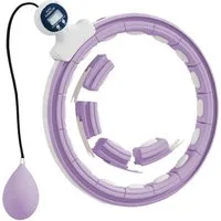 MC Star Hula-Hoop-Reifen mit Gewicht Kugel Zähler 16 Knoten (76-113cm) Einstellbar (Fitness Leise Abnehmen Ausrüstung Infinity Hula-Hoop für Gewichtsverlust, Fitness Violett)