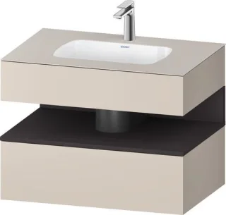 Duravit Qatego Einbauwaschtisch mit Konsolenwaschtischunterbau Graphit & Taupe Matt & Supermatt 800x QA4785080910000
