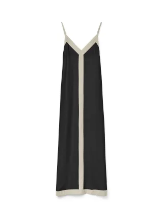 VERO MODA - VMDENISE SINGLET ANKLE DRESS WVN BTQ GA Black - Gr. - S