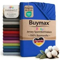 Buymax Spannbettlaken Babybett Kinderbett 60x120cm 70x140cm, Jersey 100% Baumwolle, Gummizug: Rundumgummi, (1 Stück), bis 15 cm Matratzenhöhe, weich, atmungsaktiv, hautfreundlich