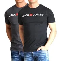 Jack & Jones T-Shirt Bequemes Logo-Shirt mit Printdruck (2er-Pack)