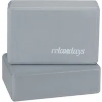 relaxdays Yogablock im 2er Set, grau