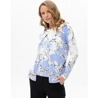 Passioni 2-in-1-Strickjacke Twinset mit floralem Muster Blau-Weißes Florales Muster