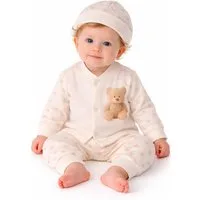 La Bortini Anzug 3-teilig Baby Set Hemdchen Mitwachshose Mütze für Neugeborene unisex (Garnitur für Neugeborene Jungen und Mädchen, Shirt Hose Mützchen Kombi 3-teilig)