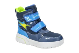 Geox J267UC SVEGGEN BOY ABX Kinder Klett Winter Stiefel blau navy / light blu...