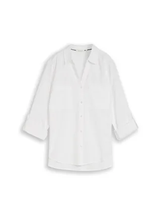 Tom Tailor - Bluse mit Brusttaschen White - Gr. - 36