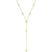Hey Happiness Y-Kette mit Herzen & Zirkonia, Lasso-Halskette, Vergoldete Y-Kette für Damen, 925 Silber
