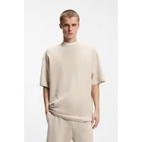HUGO Blue T-Shirt Nuwaffle Rundhalsausschnitt, Regular Fit, dezentes Waffelmuster