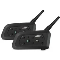 Tourtecs Funkgerät Set Intercom Motorrad Bluetooth Kommunikationssystem IK6 + Headset 2 S