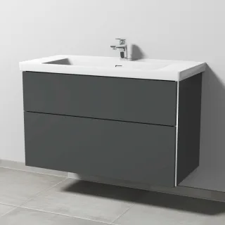 Sanipa 3way Waschtischunterbau zu Villeroy & Boch Subway 3.0 Waschtisch mit 2 Auszügen, Anthrazit-Ma BR84922