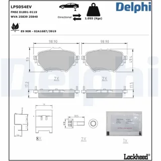 Delphi Bremsbel?ge hinten Citroen Jeep Opel Peugeot