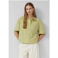 s.Oliver Kurzarmbluse Bluse Boxy Popeline-Bluse mit Brusttasche