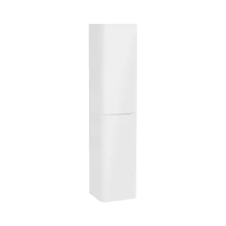VitrA New Integra Round Hochschrank mit 2 Türen 40 x 37 x 180 cm (BxTxH) Weiß Hochglanz,80000 80000