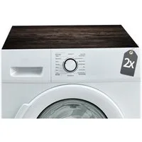 Tabletop Antirutschmatte Waschmaschinen-Auflagen 2er dunkle Holz-Optik rutschfest, waschbar, 2-St., Textil-Finish Gummi-Matte als Trockner Waschmaschinen-Unterlage