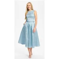 SWING Chiffonbluse - Oberteil aus Jacquard mit V-Ausschnitt Figurbetonte Passform