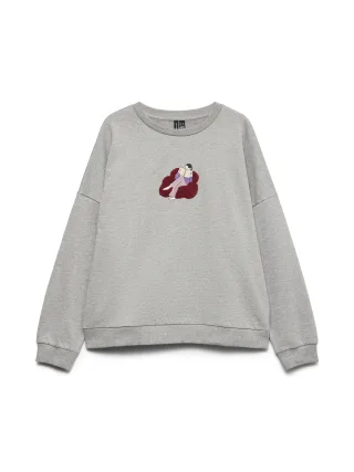 VERO MODA - VMAMANDA BEA LS SWEAT BOX JRS Light Grey Melange - Gr. - S