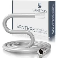 Santras Brauseschlauch Duschschlauch aus Kunststoff 1/2" in Chrom - Brauseschlauch (0,5 - 3m)
