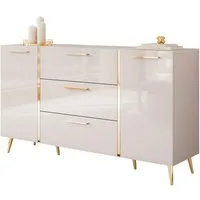 Lookway Kommode mit Schubladen ONYX Kaschmir auf goldenen Beinen, Hochglanz, 158 cm