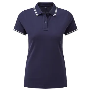 Asquith & Fox - Polo-Shirt mit kurzen Ärmeln - Damen (Marineblau / Weiß)