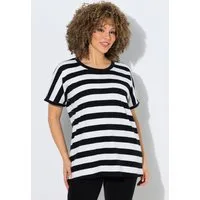 Ulla Popken T-Shirt T-Shirt Ringel Oversized Rundhals Halbarm