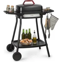 Klarstein Kontaktgrill Gatsby Elektrogrill 2000W Antihaft-Grillplatte mit Seitentischen, 2000 W, große Seitentische, Grillplatte mit Antihaft-Beschichtung