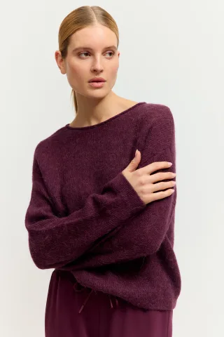 THE FASHION PEOPLE - Light woolen Pullover BURGUNDY - Gr. - S