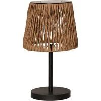STAR TRADING LED Solarleuchte Solarlampe Cesta, Tageslichtsensor, LED fest integriert, Warmweiß, Dämmerungssensor, synthetische Rattan-Optik