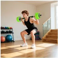 SPORTNOW Hantel-Set Kettlebell, Liegestützgriffe, (20 kg verstellbare Kurzhantel, 4 in 1 Langhantel), für Zuhause Fitness