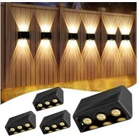 Quntis Lichterkette wandleuchten für außen, solarlampen für außen garten 13 Farbmodi IP65, starker Akku mit großen Panel, Warmweiß/Kaltweiß/RGB Balkon Zaun Mauer