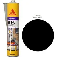 Sika Dichtstoff Sikaflex 11 FC Polyurethan Kleb Dichtstoff 300ml Kartusche schwarz, gebrauchsfertig, Schleifbar