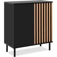 Finori Kommode 2 Türen, Lamellen-Optik, Artisan Eiche Dekor - 80x90x40cm (BxHxT)
