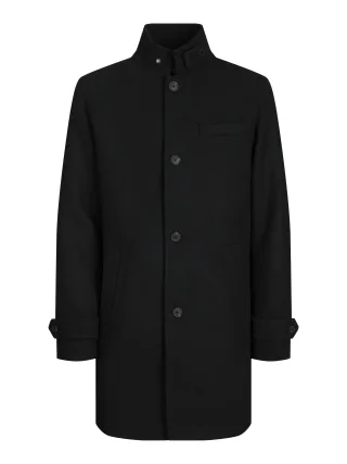 JACK&JONES - JJEMELTON WOOL BLEND COAT SN black - Gr. - M
